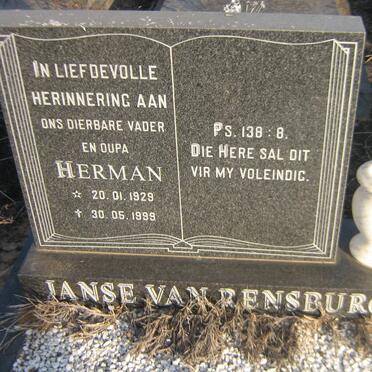 RENSBURG Herman, Janse van 1929-1999