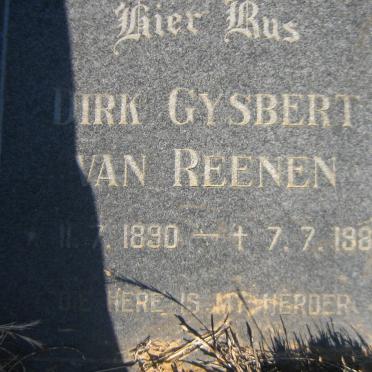 REENEN Dirk Gysbert, van 1890-1980