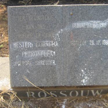 ROSSOUW Hester Cornelia Petronella nee SHREUDER 1918-1988