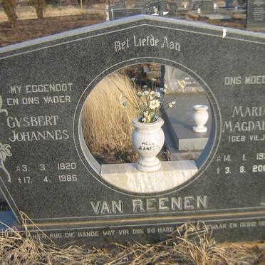 REENEN Gysbert Johannes, van 1920-1986 &amp; Maria Magdalena VILJOEN 1930-2006