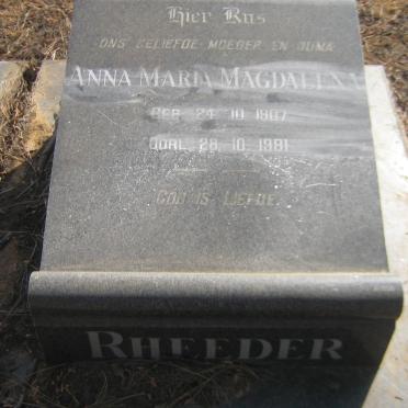 RHEEDER Gottfried Jacob 1903-1959 &amp; Anna Maria Magdalena 1907-1981