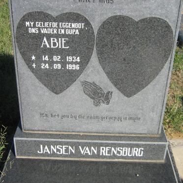 RENSBURG Abie, Jansen van 1934-1996