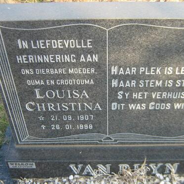 RHYN Louisa Christina, van 1907-1998