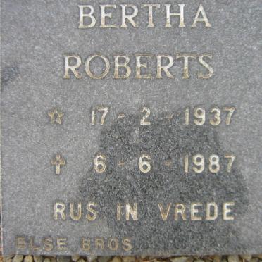 ROBERTS Bertha 1937 - 1987