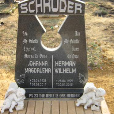 SCHRODER Herman Wilhelm 1929-2015 &amp; Johanna Magdalena 1928-2011