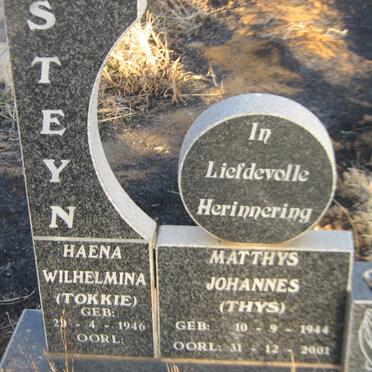 STEYN Matthys Johannes 1944-2001 &amp; Haena Wilhelmina 1946-
