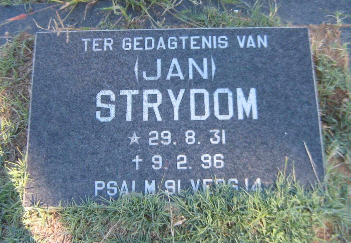 STRYDOM Jan 1931-1996