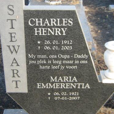 STEWART Charles Henry 1912-2003 &amp; Maria Emmerentia 1921-2007