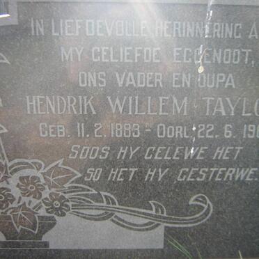 TAYLOR Hendrik Willem 1883-1964