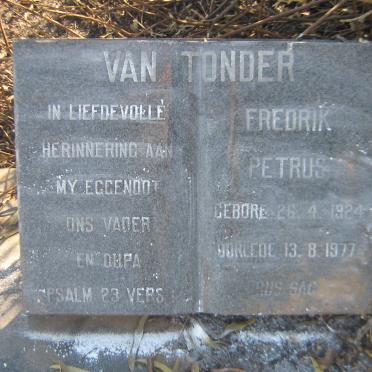 TONDER Frederik Petrus, van 1924-1977