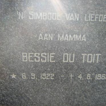 TOIT Bessie, du 1922-1965