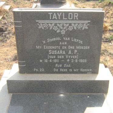 TAYLOR Susara A.P. nee VAN DER VYFER 1911-1969
