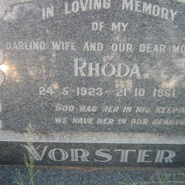 VORSTER Rhoda 1923-1961