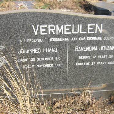VERMEULEN Johannes Lukas 1910-1980 &amp; Barendina Johanna 1911-1980