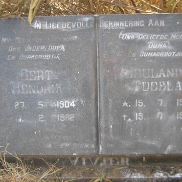 VIVIER Gert Hendrik 1904-1982 &amp; Joulanda Tugela 1903-1994