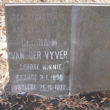VYVER Gecina M., van der nee MINNIE 1898-1973