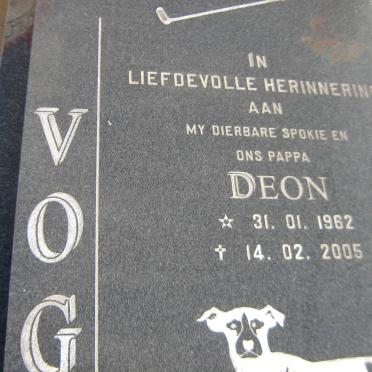 VOGEL Deon 1962-2005 &amp; Kotie 1964-