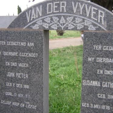 VYVER John Pieter, van der 1881-1971 &amp; Susanna Catharina Francina SINGLETON 1876-1965