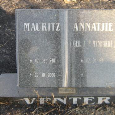 VENTER Mauritz 1940-2000 &amp; Annatjie MYNHARDT 1941-