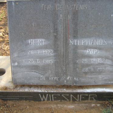 WIESNER Gert 1922-1985 &amp; Stephanus J. 1924-2005