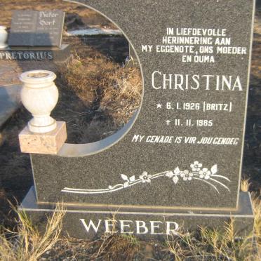 WEEBER Christina nee BRITZ 1926-1985