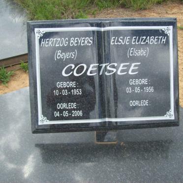 COETSEE Hertzog Beyers 1953-2006 &amp; Elsje Elizabeth 1956-