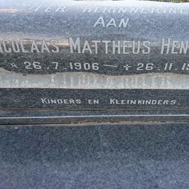 HENDRIKZ Nicolaas Mattheus 1906-1977