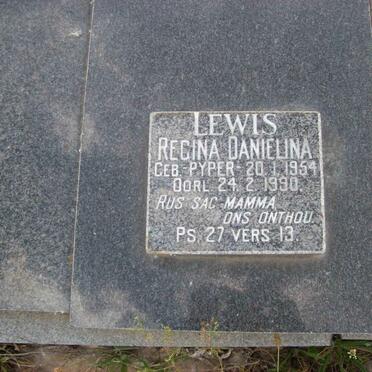 LEWIS Regina Danielina nee PYPER 1954-1990