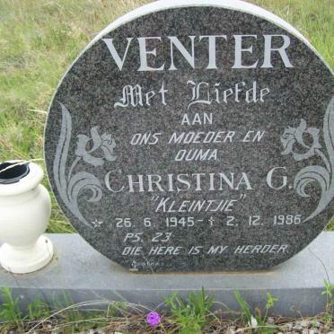 VENTER Christina G. 1945-1986