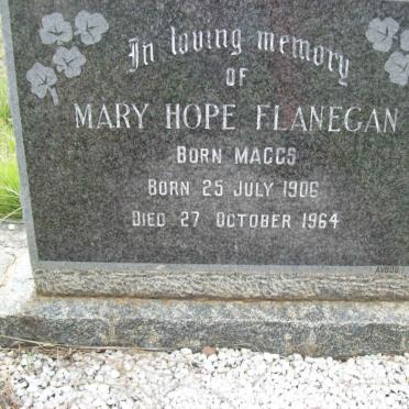 FLANEGAN Mary Hope nee MAGGS 1906-1964