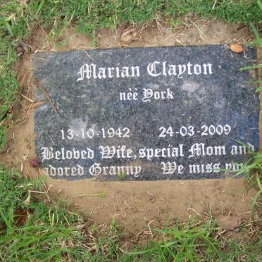 CLAYTON Marian nee YORK 1942-2009