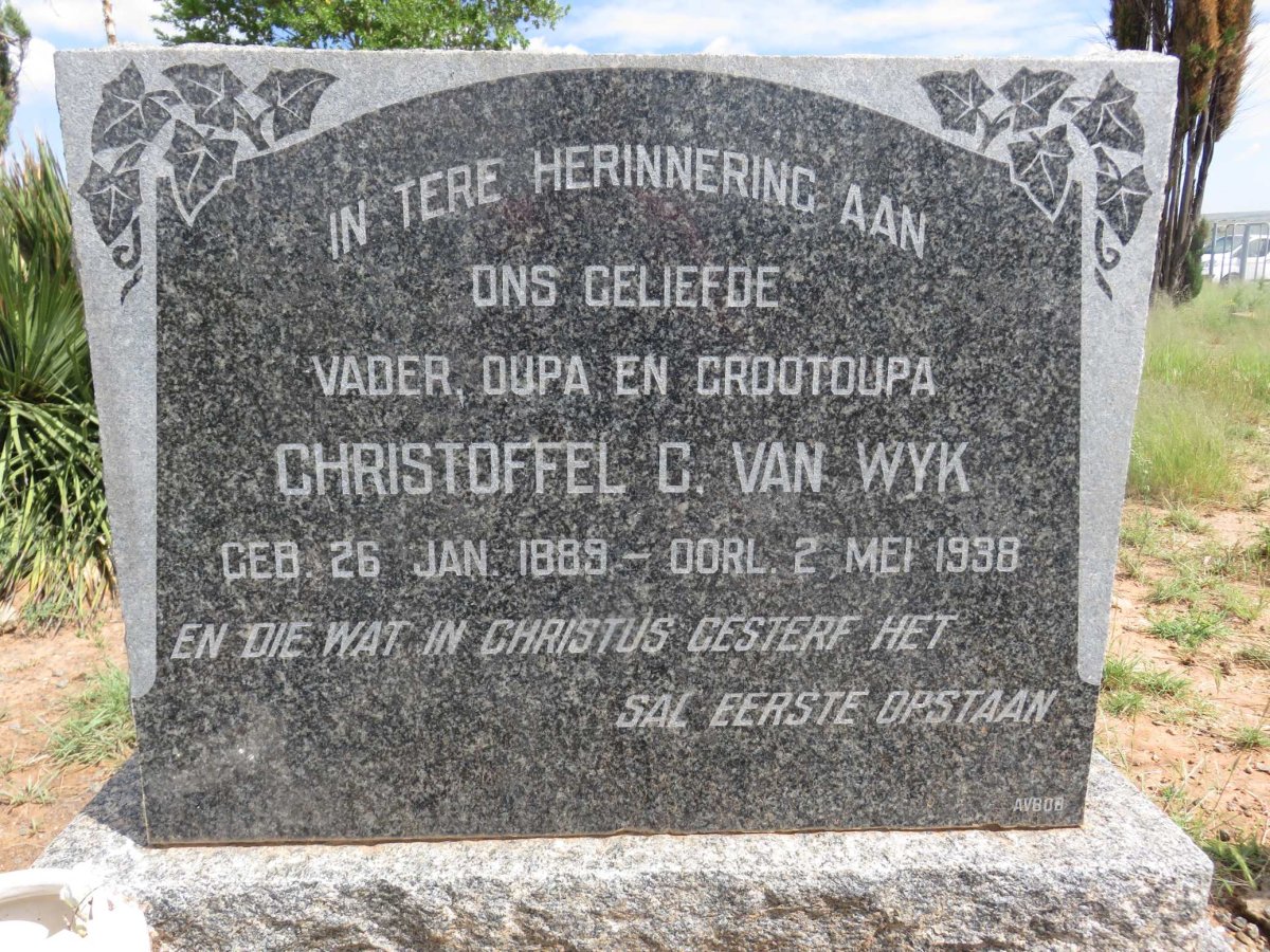 WYK Christoffel C., van 1889-1938