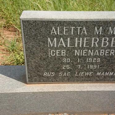 MALHERBE Aletta M.M. nee NIENABER 1929-1991