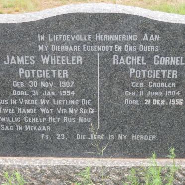 POTGIETER James Wheeler 1907-1954 &amp; Rachel Cornelia GROBLER 1904-1956
