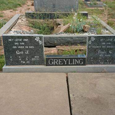 GREYLING Gert F. 1933-2013 &amp; Engela C. RABIE 1929-1997