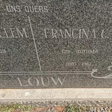 LOUW Schalk Willem 1873-1963 &amp; Francina C.E. BOTHMA 1887-1961