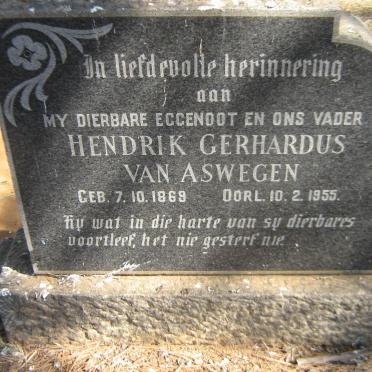 ASWEGEN Hendrik Gerhardus, van 1869-1955