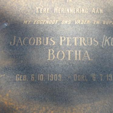 BOTHA Jacobus Petrus 1909-1974
