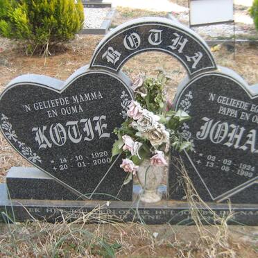 BOTHA Johan 1924-1999 &amp; Kotie 1920-2000