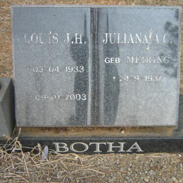 BOTHA Louis J.H. 1933-2003 &amp; Juliana A.C. MEIRING 1937-