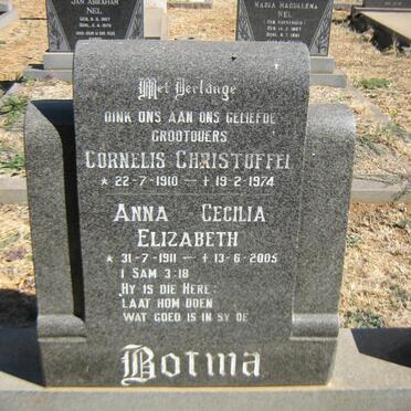 BOTMA Cornelis Christoffel 1910-1974 &amp; Anna Cecilia Elizabeth 1911-2005