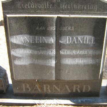 BARNARD Daniel 1868-1964 &amp; Danelina MARX 1878-1947