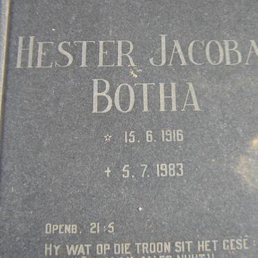 BOTHA Louis 1903-1979 &amp; Hester Jacoba 1916-1983