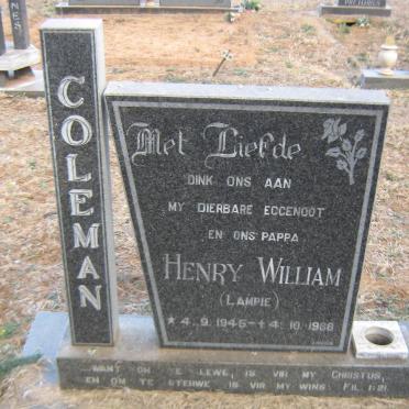COLEMAN Henry Willem 1945-1988