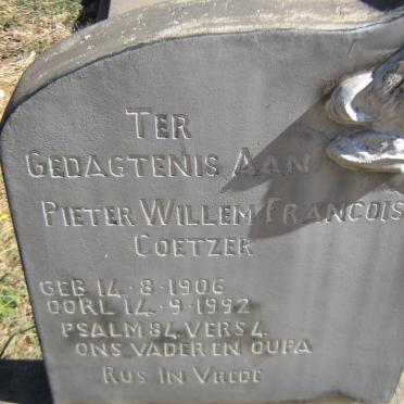 COETZER Pieter Willem Francois 1906-1992