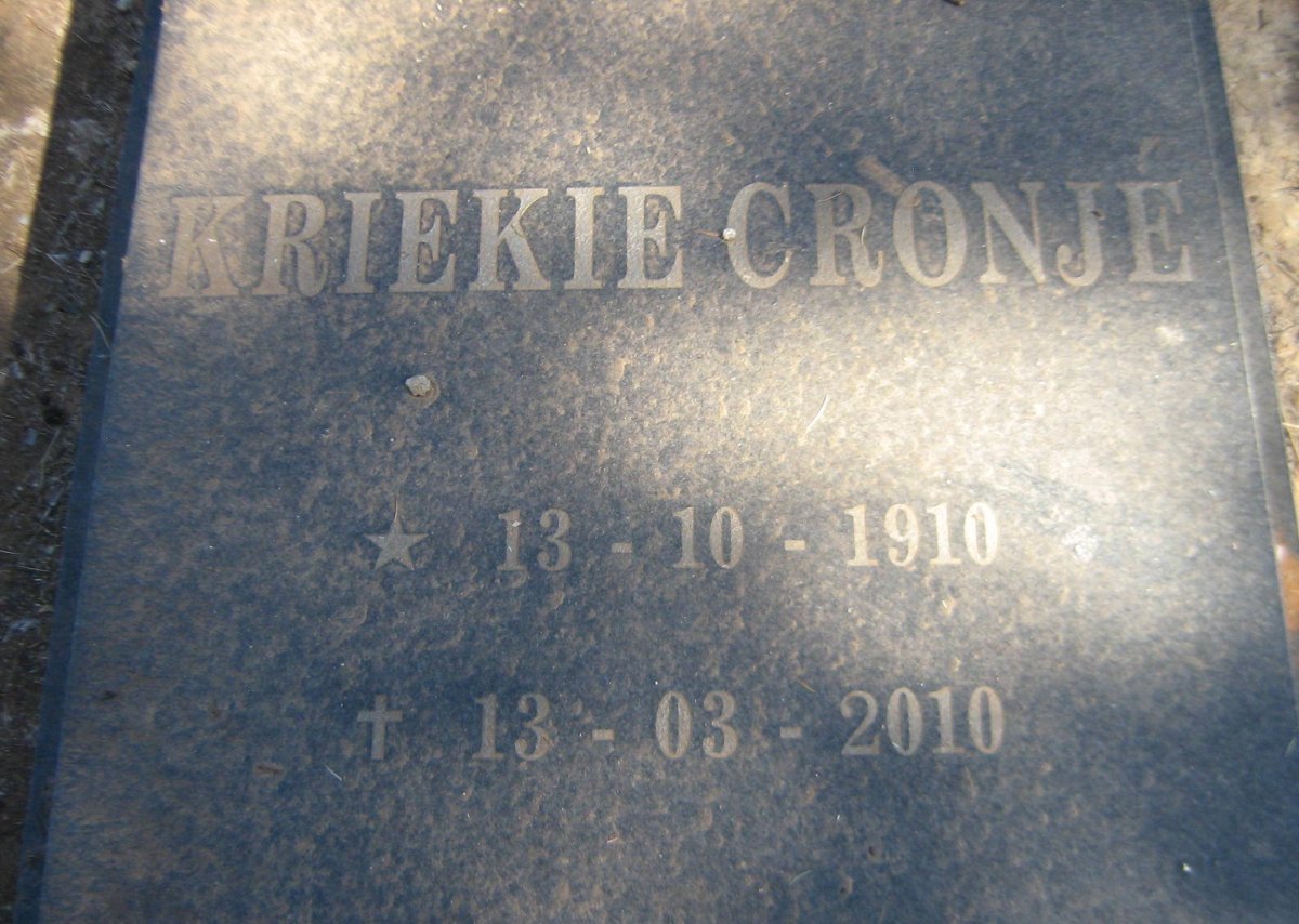 CRONJÉ Kriekie 1910-2010