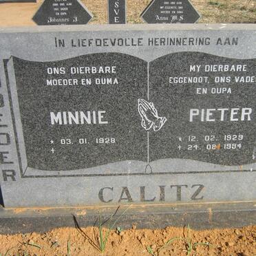 CALITZ Pieter 1929-1994 &amp; Minnie 1928-