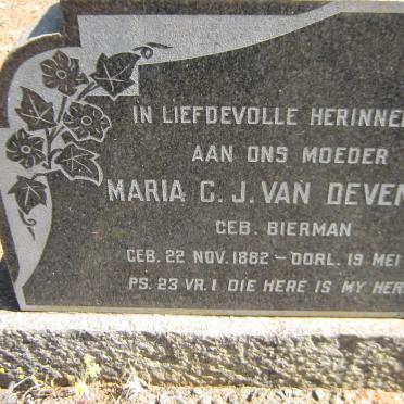 DEVENTER Maria C.J., van nee BIERMAN 1882-1960