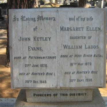 EVANS John Ketley 1870-1949 &amp; Margaret LADDS 1870-1950