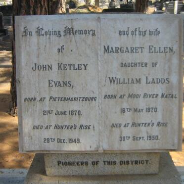 EVANS John Ketley 1870-1949 &amp; Margaret LADDS 1870-1950